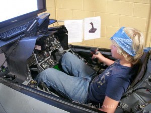 Jordan flying the simulator