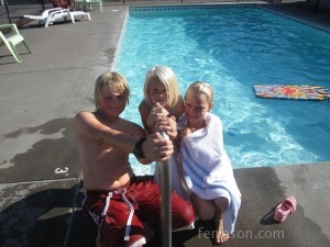 Kids swimming in RV Park pool