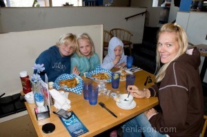 Depoe Bay - eating the traditional fish and chips