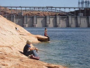 Jordan fishing in the Colorado River