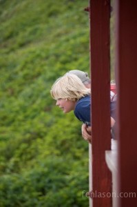 Jordan watching the sea lions