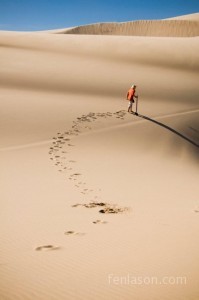 Jordan hiking on the dunes