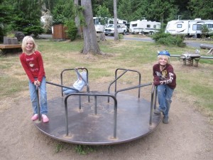 Kids in the RV park playround