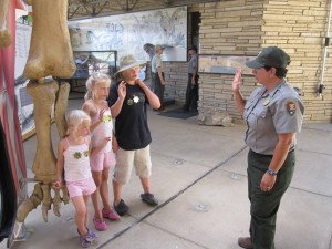 Earning their Junior Ranger Badges as well as their Junior Paleontologist Badge