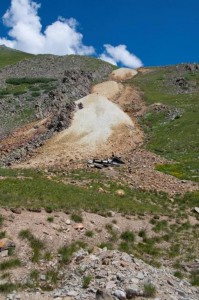 Tailings from an abandoned mine