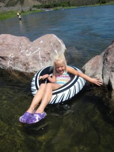 Alyssa tubing in the Green River