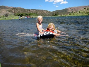 Jordan and Alyssa relaxing on the Green River