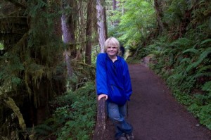 Jordan hiking the Mosses trail in Olympic Hoh Rainforest