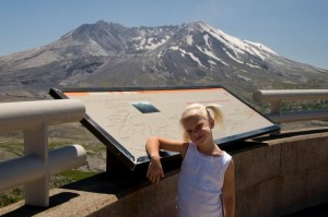 Alyssa learning about Mount St Helens