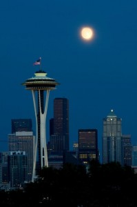 Kerry Park full moon shot - Seattle