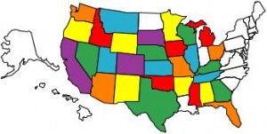 Visited States Map through 2009