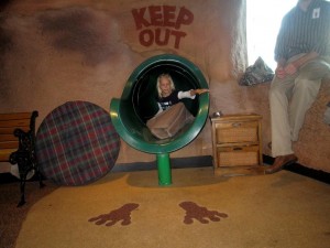 Carlye on the Focus on the Family three story indoor slide