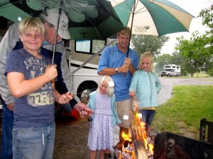 Enjoying a camp fire regardless of the weather - Cherry Creek State Campground in Aurora Colorado
