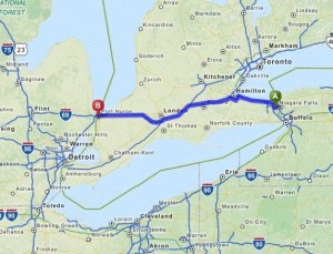 Map 3 to Port Huron MI